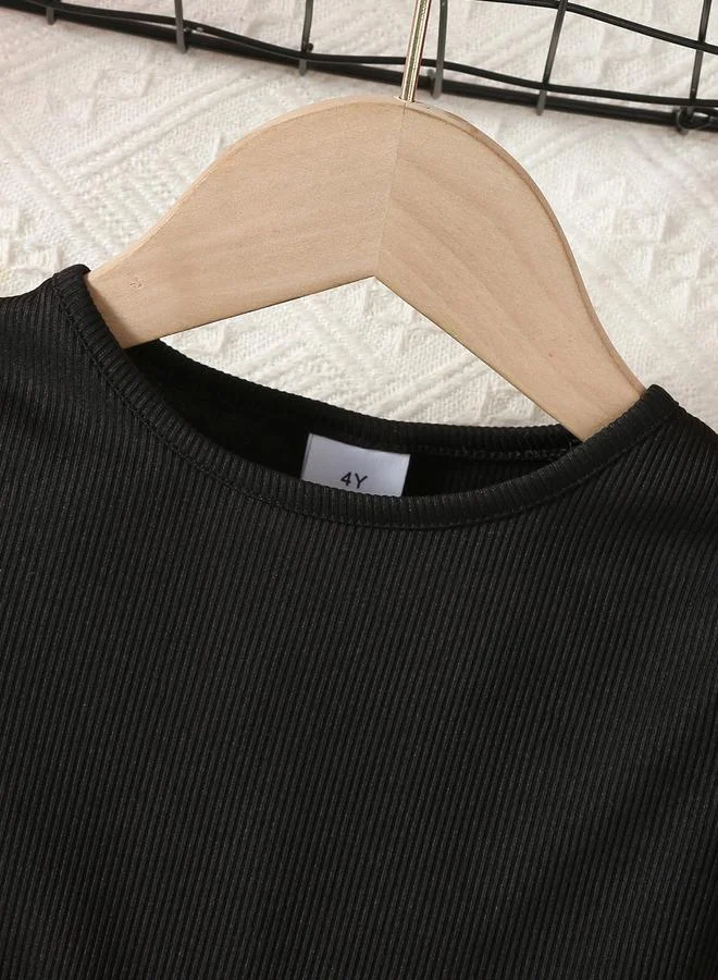 تايك تو فستان بناتي بحاشية تور وطبعة منقطة مع فيونكة